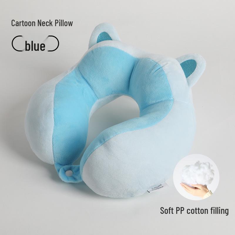 Cartoon U-shaped Neck Support Pillow - Crystal Velvet & PP Cotton