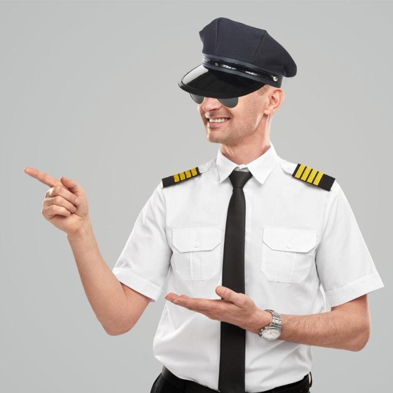 Doplňky ke kostýmu šoféra Černý klobouk Falešný vousy Sluneční brýle Rukavice Kravata pro kostýmy řidičů limuzín a taxi Párty