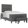 VidaXL Lit à ressorts avec Matelas &amp; Banc Gris foncé 120x200 cm Tissu 3344059