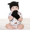 Windproof Fleece Lining Warm Baby Winter Beanie Hat Gloves Set Newborn Knitted Hats Children Cap