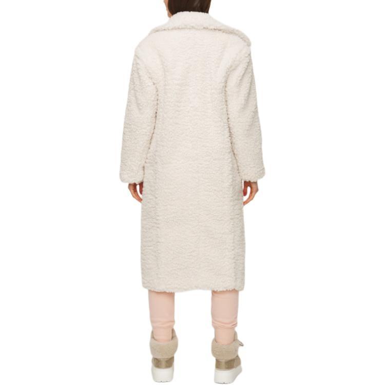 UGG Gertrude Long Teddy Coat Women's 1120631-WHITE