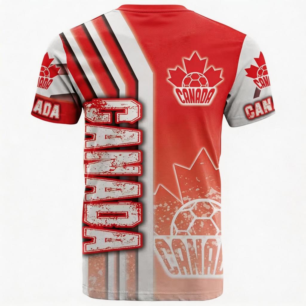 Kids Casual Sports Jersey Short Sleeve Printed Soccer Fan Shirt for Children Youth Athletic Wear Canada Design