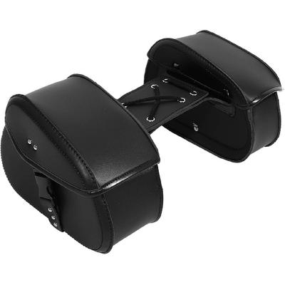 1Pair Motorcycle Saddlebag Side Tool Bags Waterproof Quick Release Buckle Faux Leather Black 10.24''x3.74''x6.30