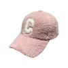 Adult Berber Fleece Baseball Cap Windproof Harajuku Duckbill Cap for Woman Girls Outdoor Hat with Embroidery C Letter