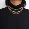 Mix and Match Thick and Thin Chain Geometric Retro Necklace, Simple Chain Multi-layer Fringed Necklace