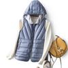 Double-sided Wear Contrasting Color Hooded Down Vest for Women's 2025 Autumn and Winter Senior Feeling Thin and Warm Vest White Duck Down Vest