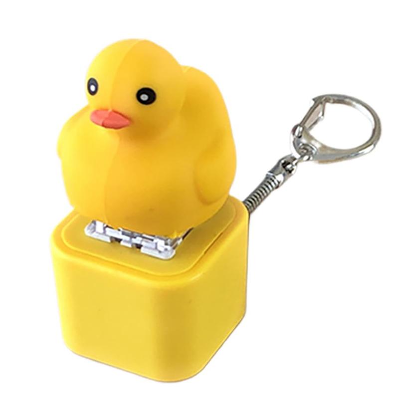 Duck Fidget Toy Quacking Fidget Toy Rechargeable Duck Key Chain Stress Relief Sensory Game Squeaky Home Decor For Bag & Tabletop