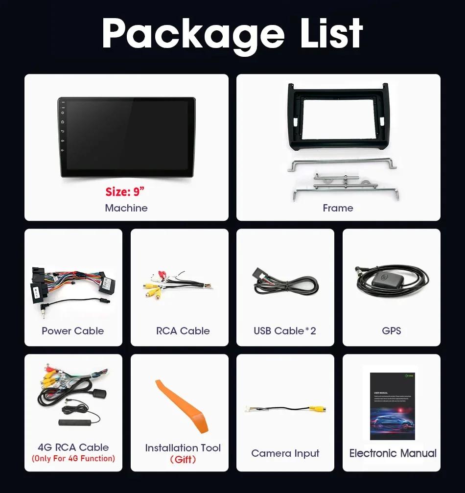 Radio Auto Auto Pentru Volkswagen POLO 5 An 2008-2020 Android 13 Wireless CarPlay Multimedia 4G Navigație GPS Stereo Ecran