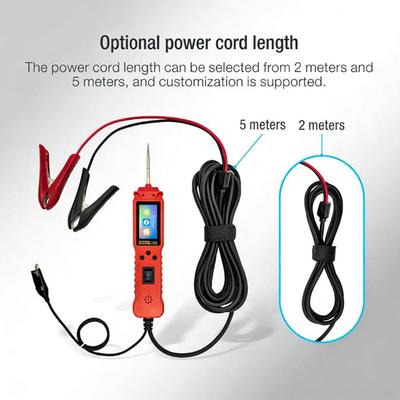 P200 Automotive Circuit Tester Power Circuit Probe Electrical Tester 12/24V Continuity Voltage Lamp Testing Tool with 2M Cable