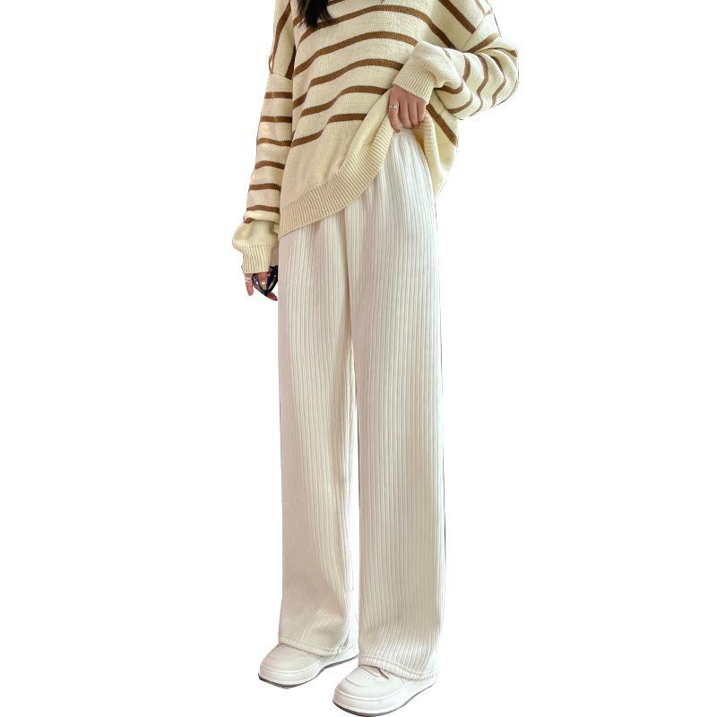 Chenier wide-leg pants women's autumn and winter high-waisted drape casual pants new winter straight floor-mopping pants