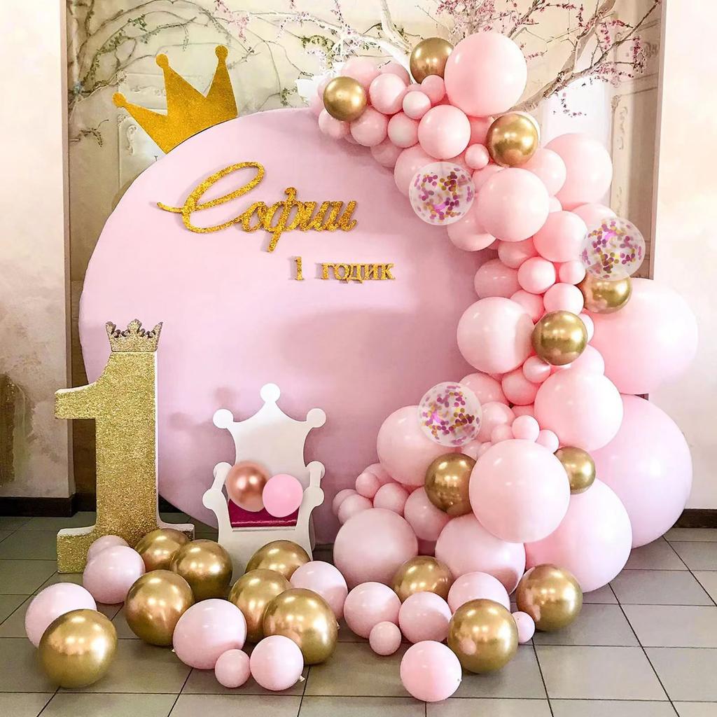 Pink Balloon Chain Set, Birthday Party Supplies Latex Balloon Set, Wedding Decoration Arrangement