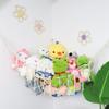 Boho Tassel Toy Hammock Wall Corner Hanging Storage Net Durable Cotton Woven Organizer for Kids Room Nursery Home Decor