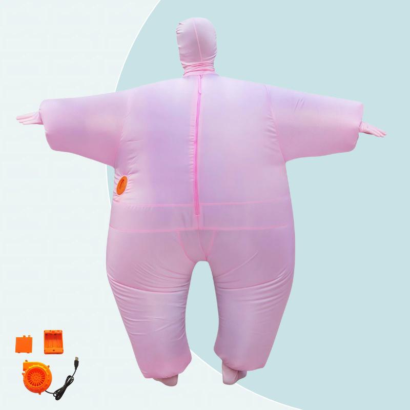 Inflatable Ninja Halloween Costume - White Silicone Masked Suit for Parties & Pranks One Size