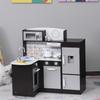 Wooden Toy Kitchen for Children with 14 Accessories, Oven, Sink, Fridge and Microwave, Age 3+ Years, 86x64x84.5cm, Silver and Brown