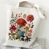 Shoulder Bag Wildflowers Canvas Tote Bag Women Daisy Rose Lavender Shopping Bag Student Plant Style Female Reusable Handbags