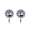 Exquisite Rhinestone & Pearl Flower Non-Pierced Clip-On Earrings
