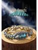 Sterling Silver Turquoise Dzi Bracelet with Six-Character Mantra