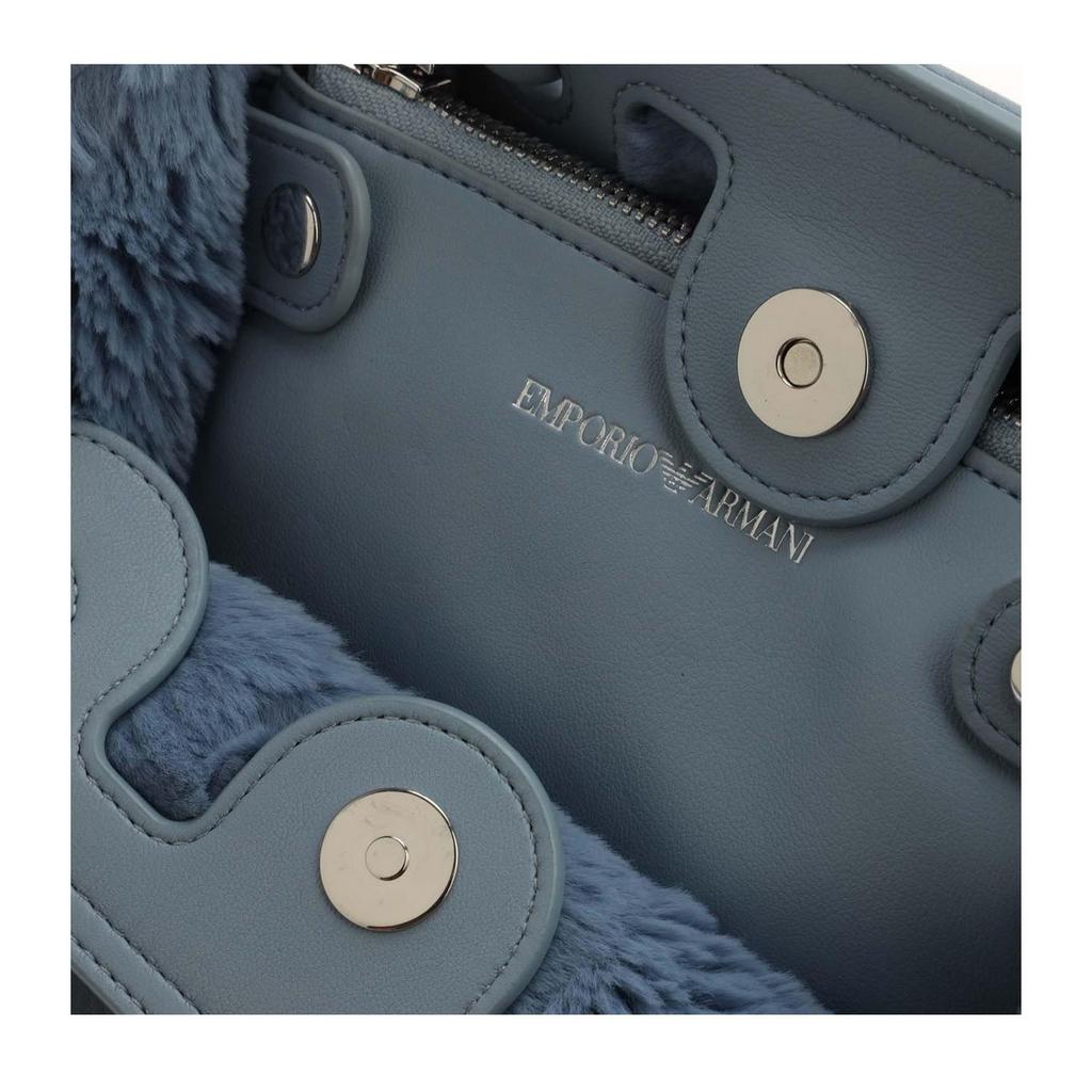 Emporio Armani Logo Faux Fur Lined Shopper Bag