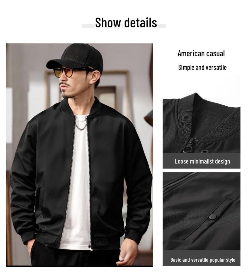Men's Trendy Baseball Jacket: European Size, Loose Fit, Spring/Autumn 2025