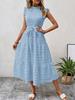 Women High Neck Tie Back Maxi Dress Casual Summer Dress with Pockets