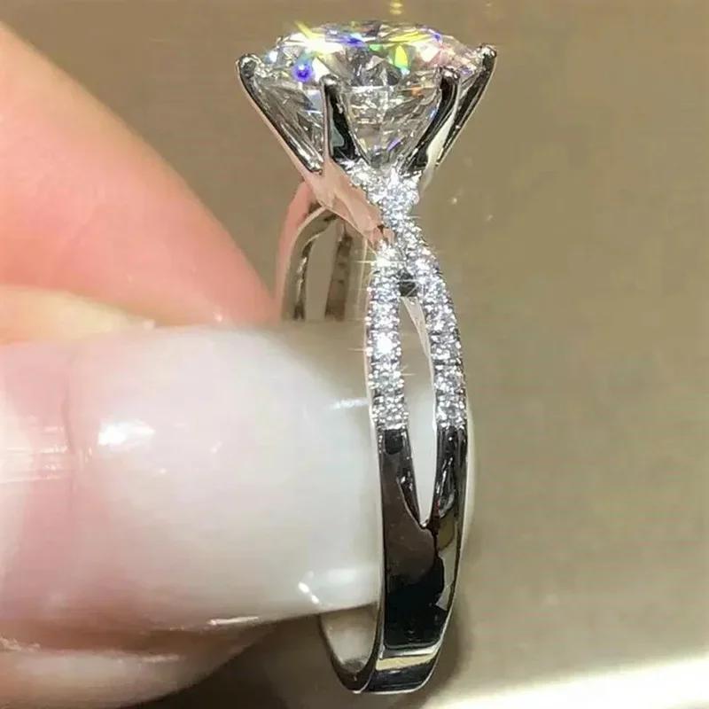 

Luxury Color Cubic Zirconia Engagement Ring For Women Brilliant Wedding Band Proposal Jewelry Temperament Design 10