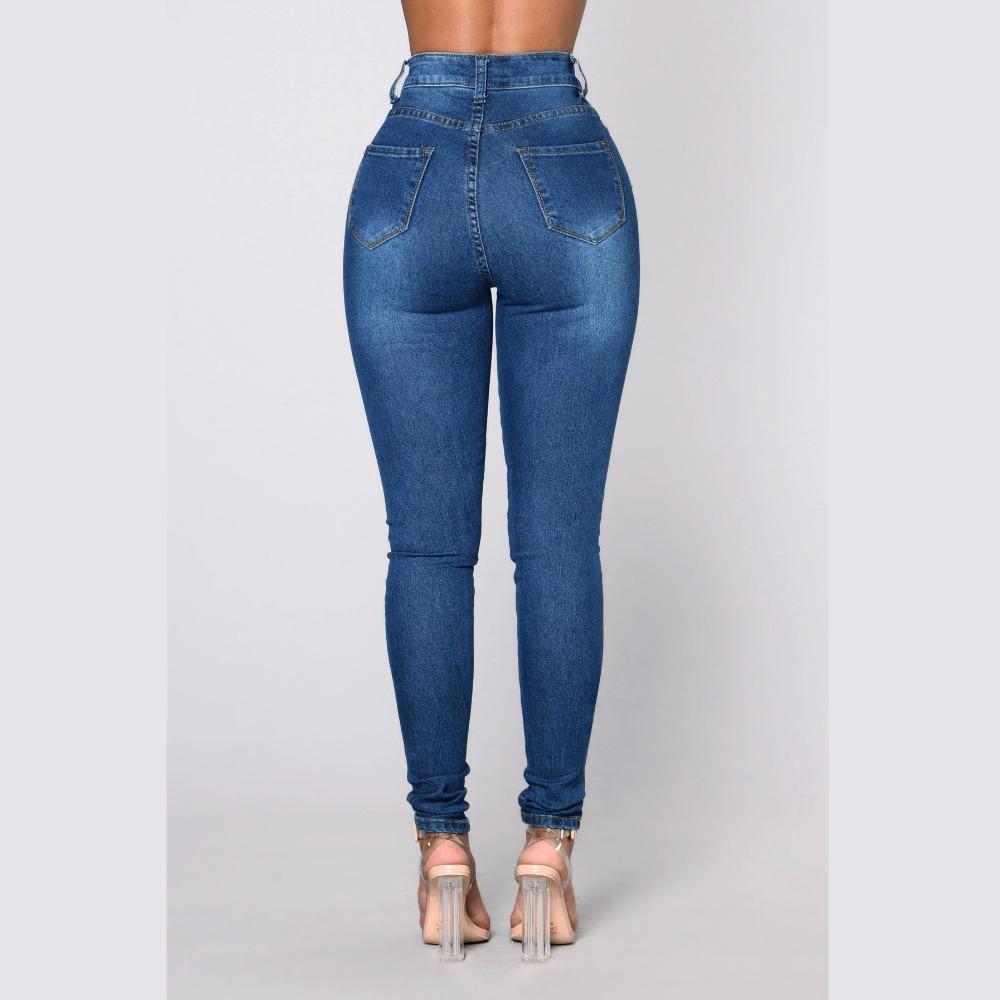 GMXIA Ultra High Waist Stretch Hip Lifting Denim Calf Pants