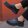 Leather shoes men's 2025 new men's casual leather shoes, genuine leather one-pedal outdoor non-slip thick-soled middle-aged and elderly father shoes