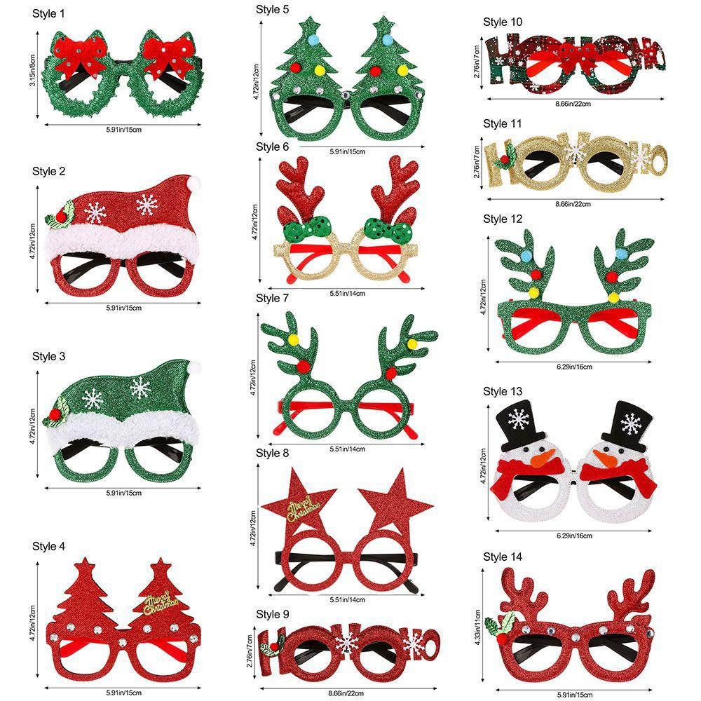 Christmas Decorations New Year Photo Prop Santa Claus Glasses Elk Christmas Glasses Frame Xmas Tree