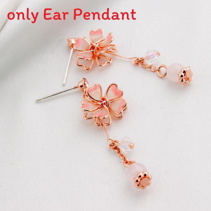 

Sakura Cherry Blossom Earrings With Geometric Alloy Design For Women Style B