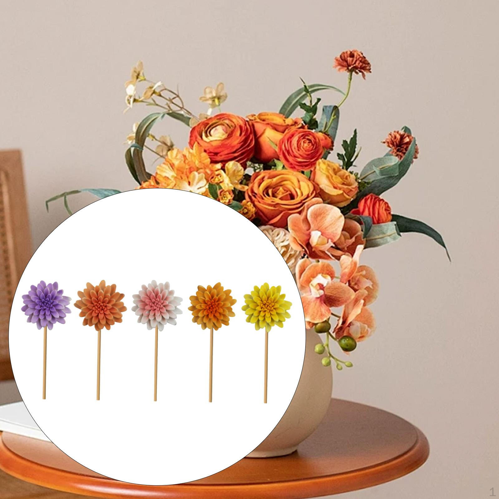 

5Pcs Artificial Flowers for Outdoor Fake Plants Miniature Plant Pot Insert Decor Faux Chrysanthemum