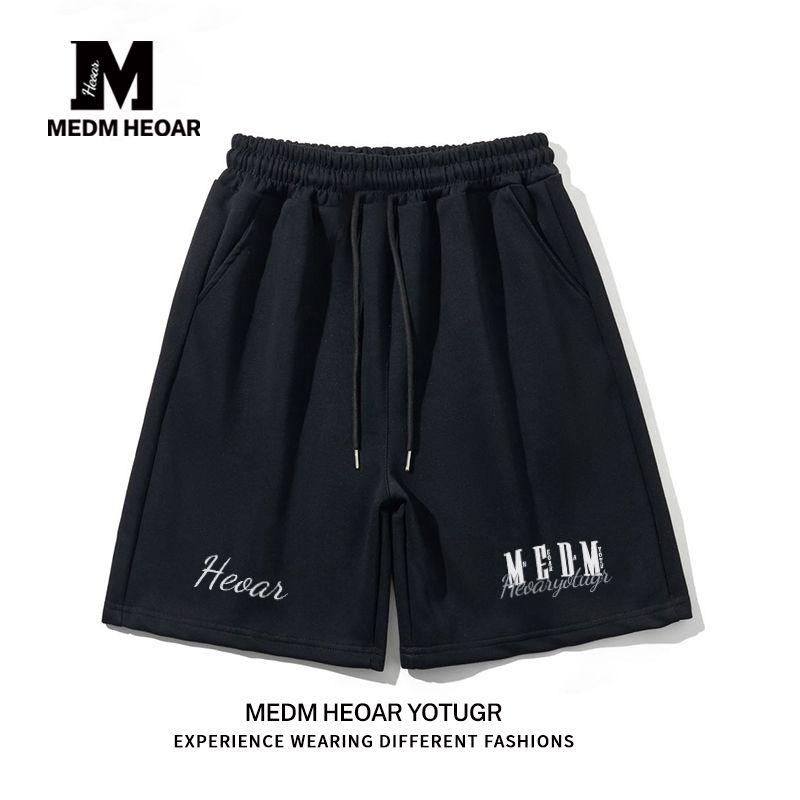 

Medm Heoar Shorts Men s Summer Casual Pants Heavy Fifth Pants Straight Loose Sweatpants Couple Sweat pants Black M