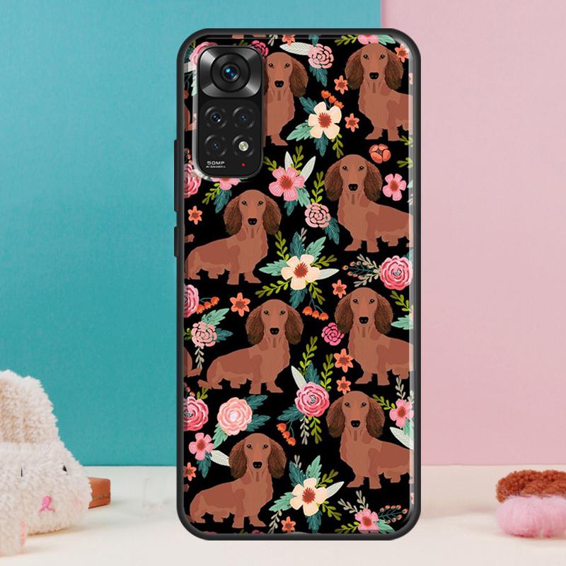 Cartoon Dachshund Dog Case For Xiaomi Redmi Note 14 13 12 Pro 11 9 10 9S 10S 11S 12S Redmi 14C 13C 10C 12C Cover