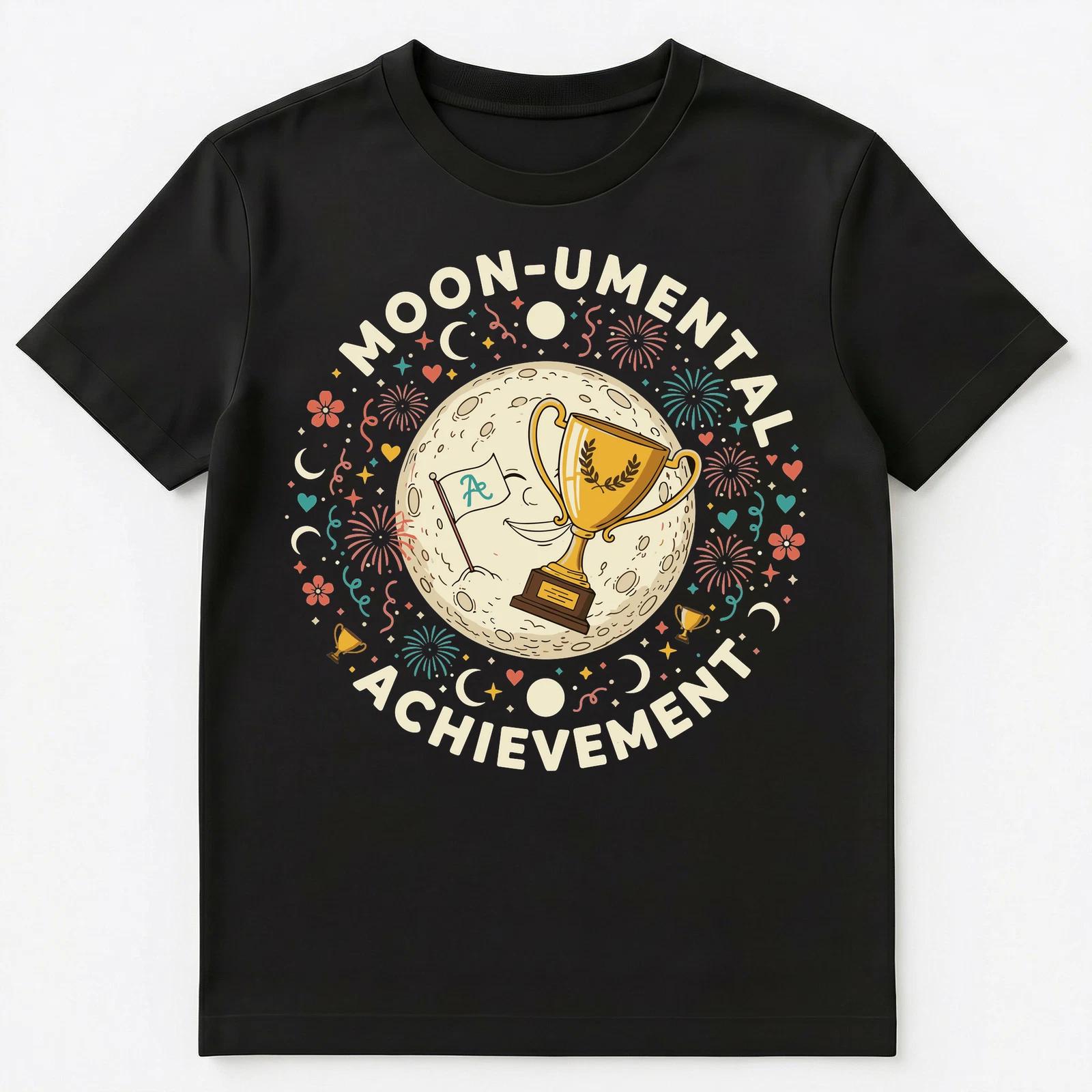 

Moon Umental Achievement Motivational Design Unisex T-Shirt L