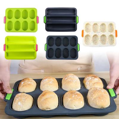 Silicone Baking Tray Bakeware Non-stick Mold Styles for Baking French-Bread Breadstick  Bread Roll Bakery Cake Mold Tools