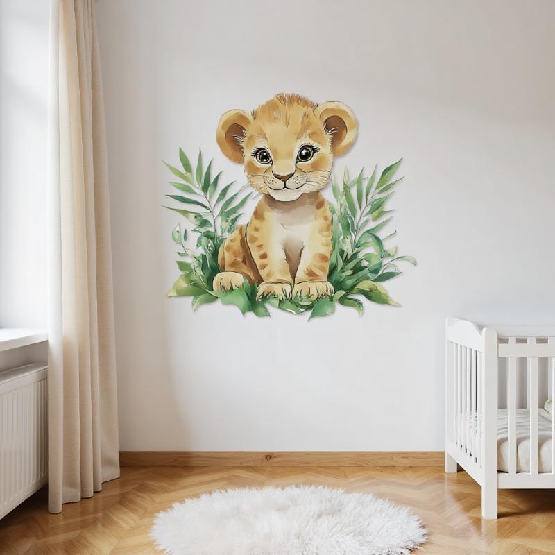 1PC Cartoon Painted Tiger Children's Bedroom PVC Living Room Home Decoration Wall Stickers Self-adhesive PVC
