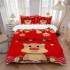 3pcs Christmas, Reindeer Duvet Cover Set, Soft Comfortable Duvet Cover,Guest Room (1*Duvet Cover + 2*Pillowcase, Without Core) Yy251104183