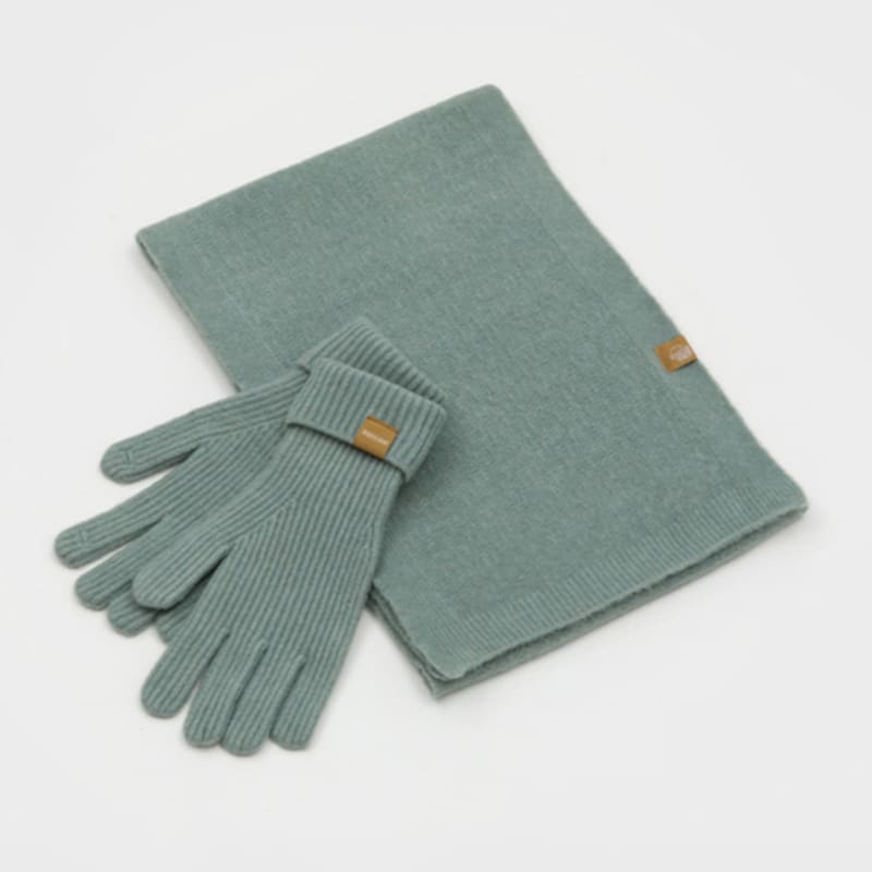 RECLOW Strickhandschuhe und Schal Set Türkis