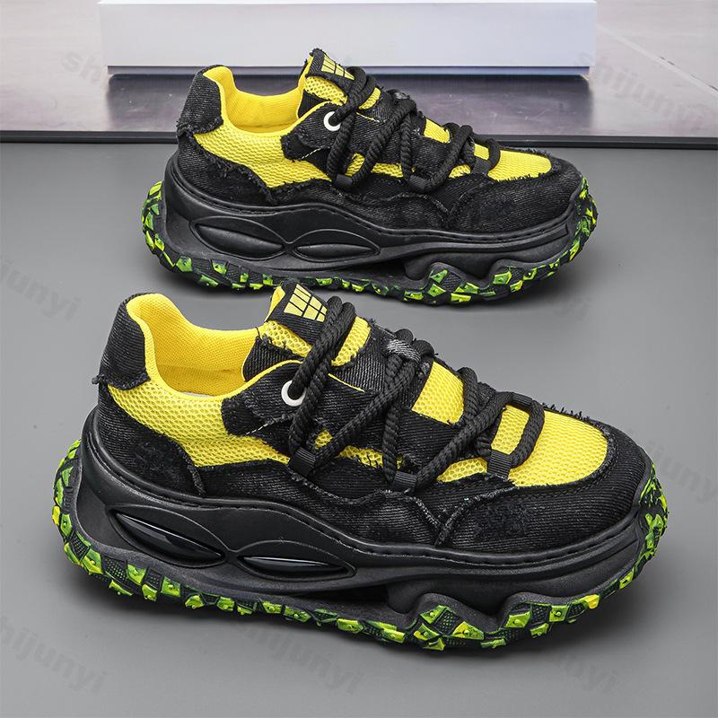 Fashion Niche Fashion Design Casual Non Slip Shoes for Men 2025 Autumn New Mesh Breathable Versatile Low Top Comfortable Chunky sneakers