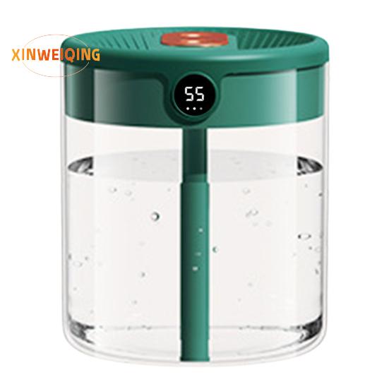 

1 комплект увлажнителя воздуха объемом 2 л с ночником — цифровой дисплей, двойная насадка, наномасштабное время тумана зелёный