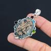 925 Silver Honey Dendrite Opal Stone Mozambique Garnet Wife Anniversary Pendant