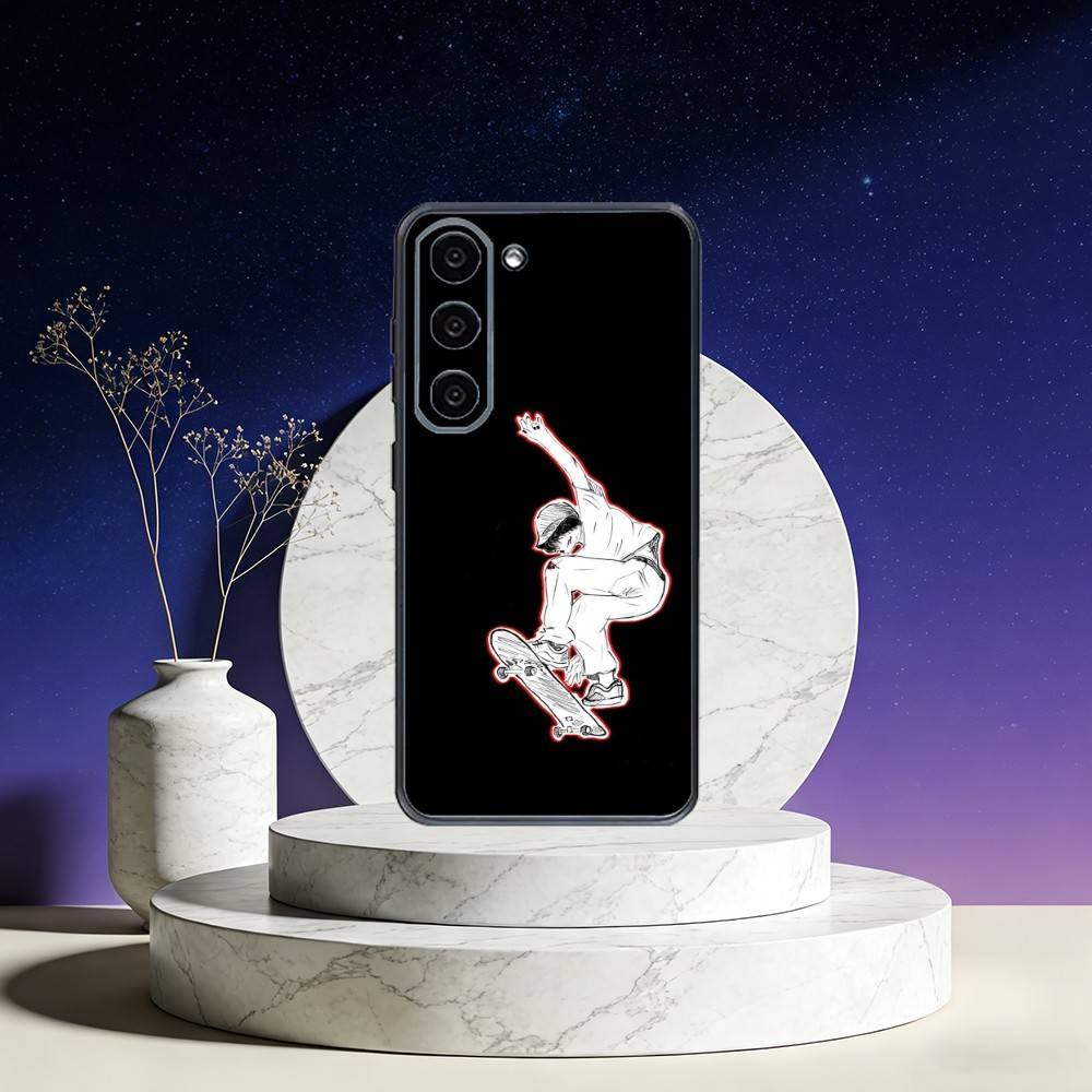 

COOL S-Skateboard Phone Case For Samsung Galaxy A73,A72,A71,A70,A53,A52,A51,Others Soft Black Cover Samsung a21