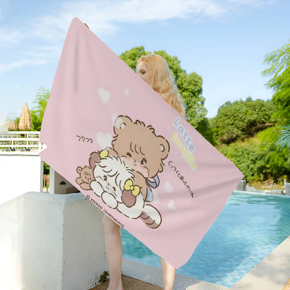M-Mikko C-Characters Bath Towel Microfiber Soft Water Absorbing Breathable For Girl Kids Decorative Cartoon Beach Towel