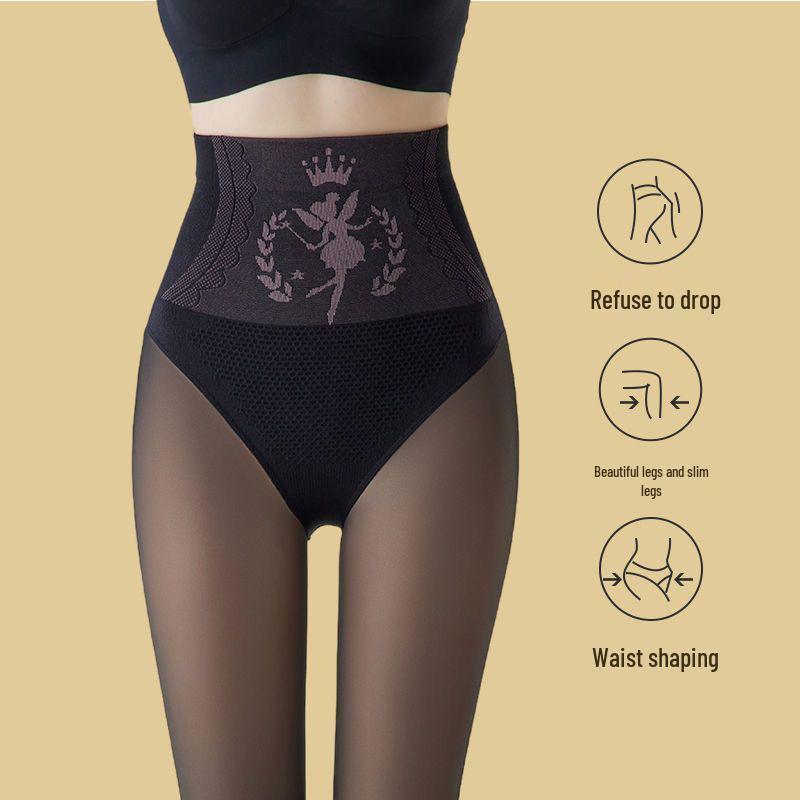 Waterlight Black Sheer Fairy Stockings: High Waist, Tummy Control, Cold Resistant, Thickened & Velvet Lined Pantyhose
