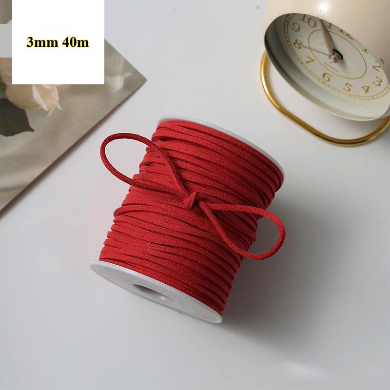 3mm 40m Leather Rope Floral Bouquet Wrap Ribbon for DIY Gift Packaging and Handmade Crafts Apparel Sewing Supplies