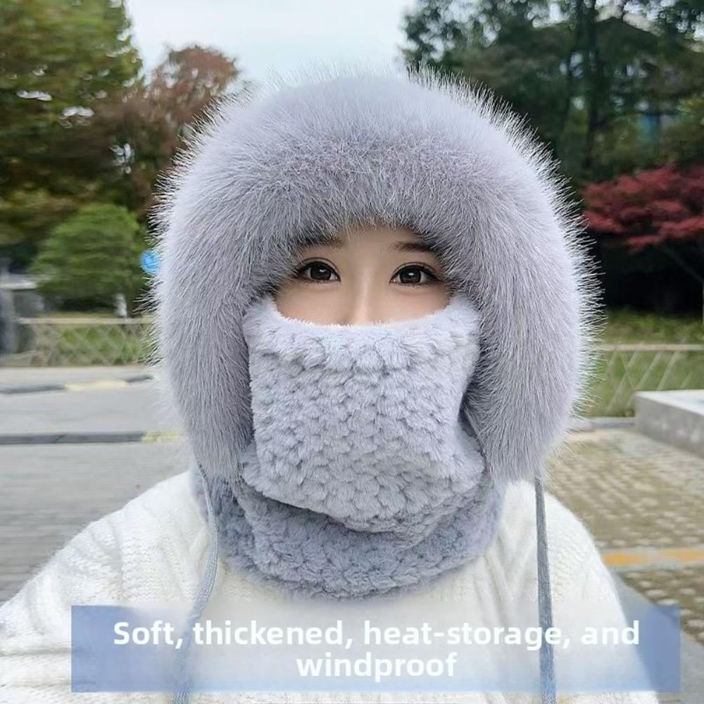 Coldproof Scarf Mask Integrated Hat Warm Lei Feng Hat New Helmet Cap  Unisex
