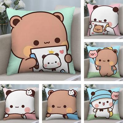 Cartoon Cute Bubu Dudu Pillow Case Square Double‑Sided Print Cushion Case For Sofa Home Bedchamber Decor Gift