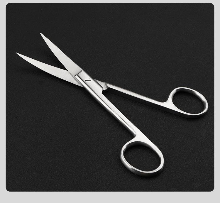 Stainless Steel Ophthalmic Surgical Scissors - Straight/Bent Tip, Sharp for Suture Removal