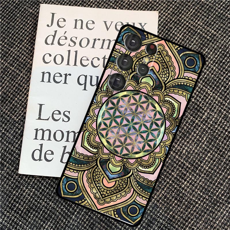 Flower Of Life In Lotus Pastel Case For Samsung Galaxy S25 S24 Ultra S20 S21 S22 S23 Ultra S9 S10 Plus S25 FE Back Cover