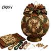 Fabric Ball Craft Set Quilted Christmas Ornament DIY Kit, Patchwork Material Pack Crafting Gift for Beginner, Handmade Xmas Tree Hanging Decor Adults