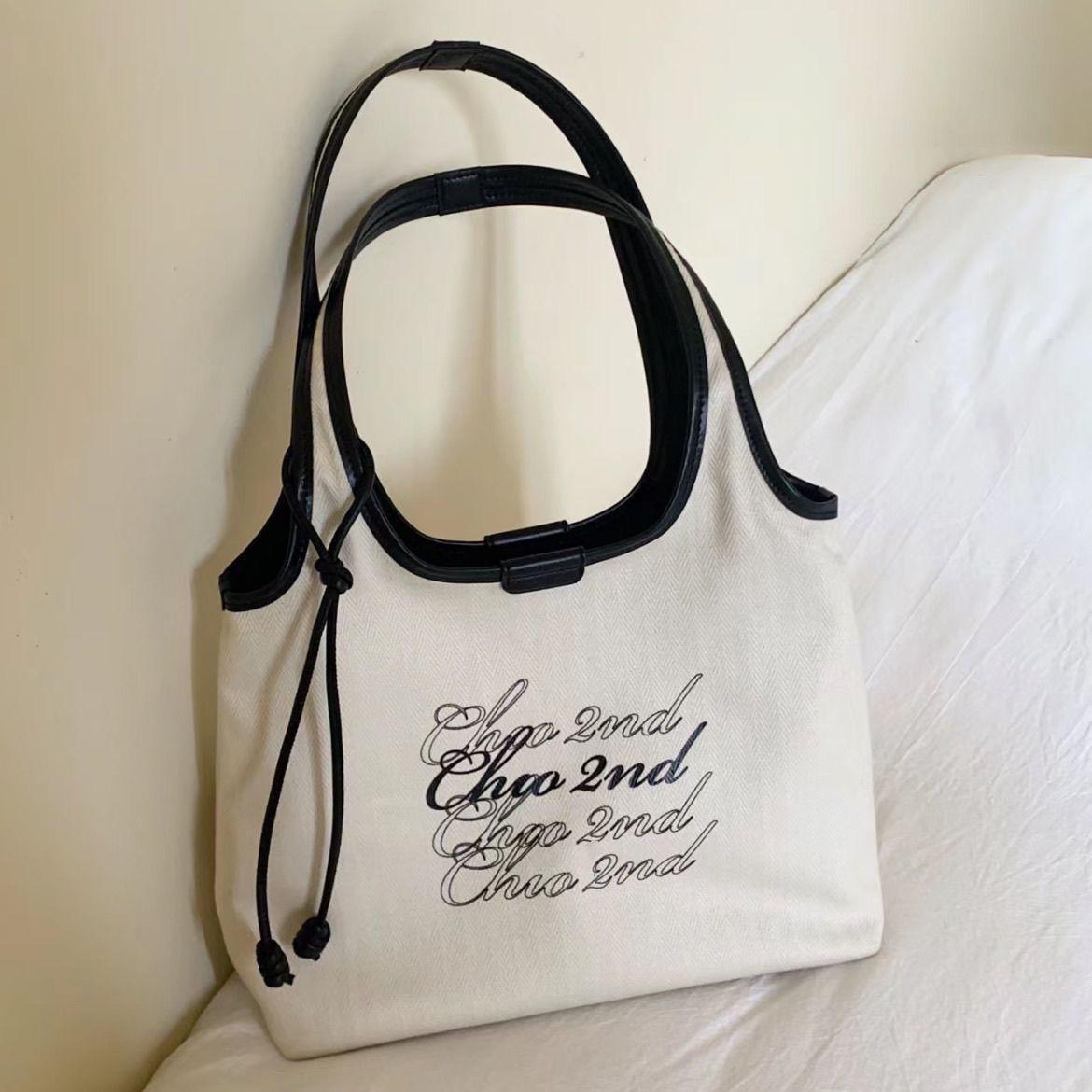 

Women s Handwritten Memory Canvas Tote Bag - 2025 Casual French Pastoral Style for Spring/Summer Premium Thick Canvas (with lanyard)